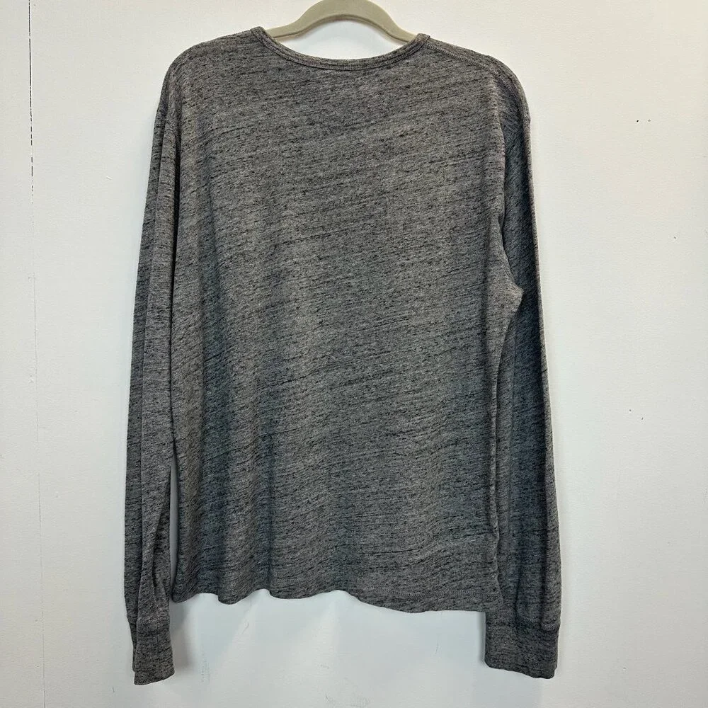 J.Crew Knit Goods Grey Heather Henley Long Sleeve Shirt Medium Slim